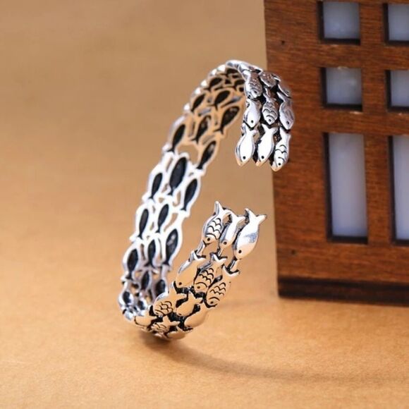 NWOT Sterling Silver .925 Unisex Fisherman Cuff Bracelet - Picture 6 of 6